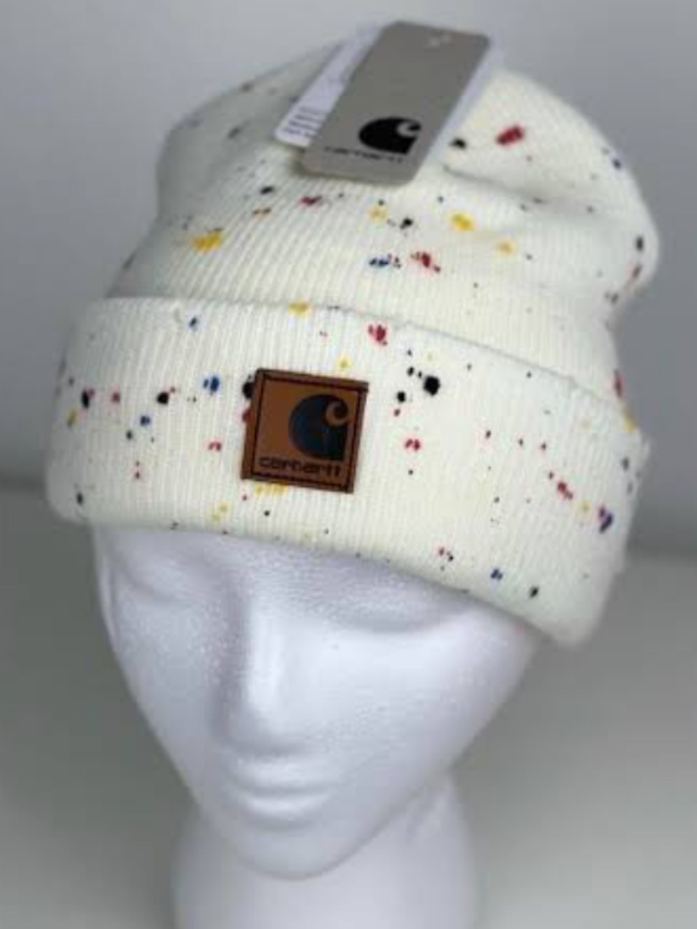 Carhartt Adults Cream Paint Speckle Beanie O/S NWT